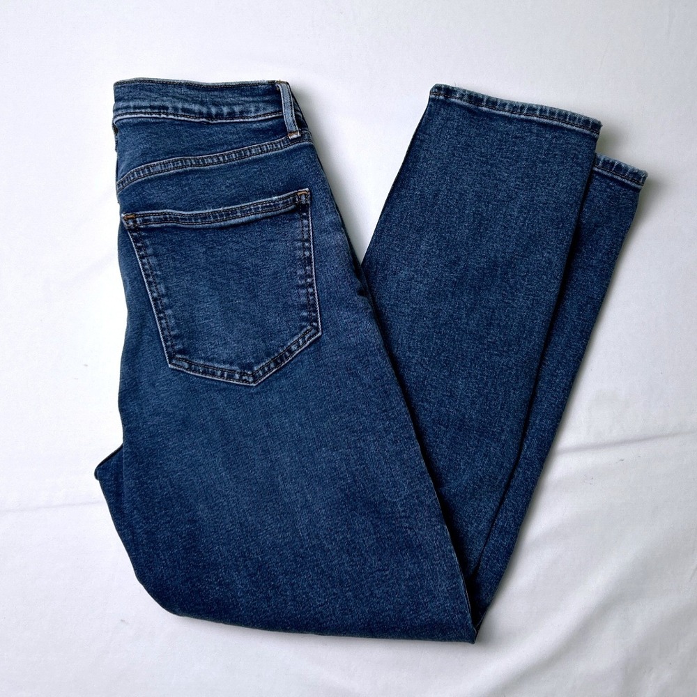 Gap Women Cigarette High Rise Slim Straight Jeans Size 6/28P Blue Casual Stretch